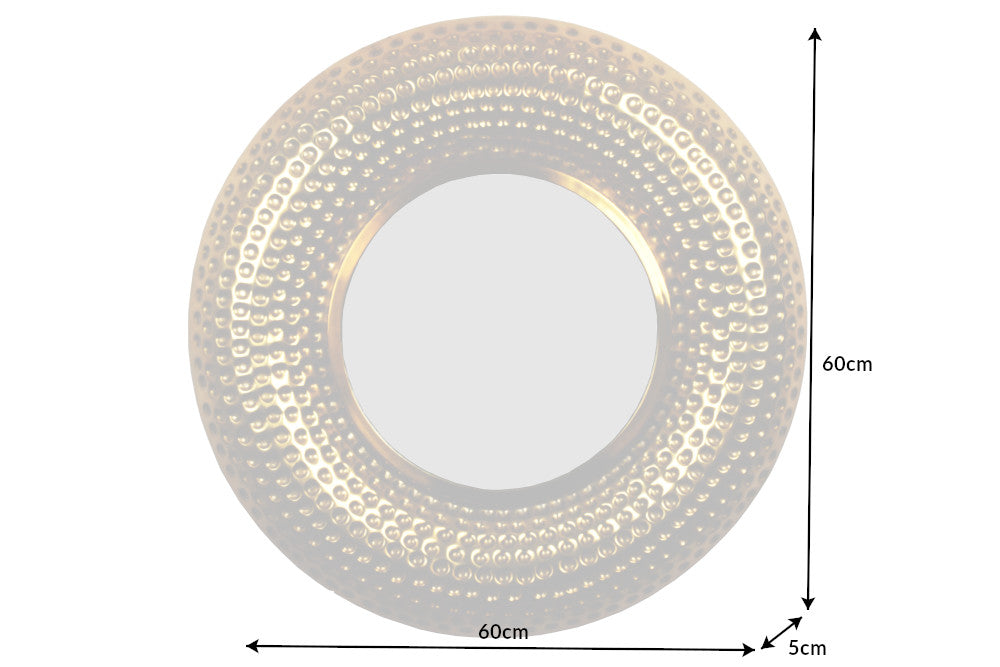 Wandspiegel ORIENT 60cm Hammerschlageffekt gold