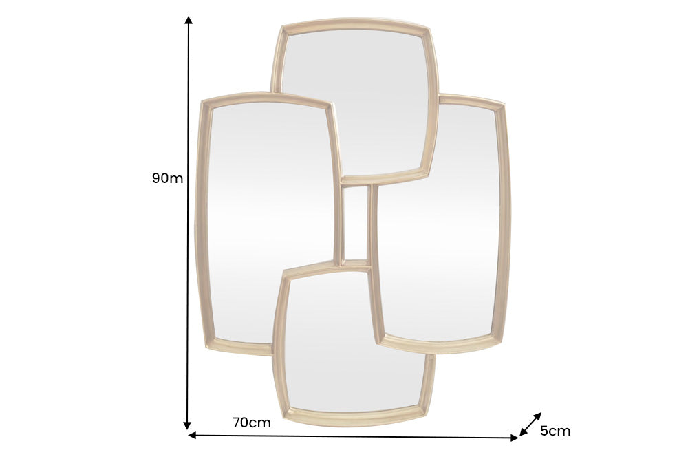 Wall mirror QUADRA 90cm gold