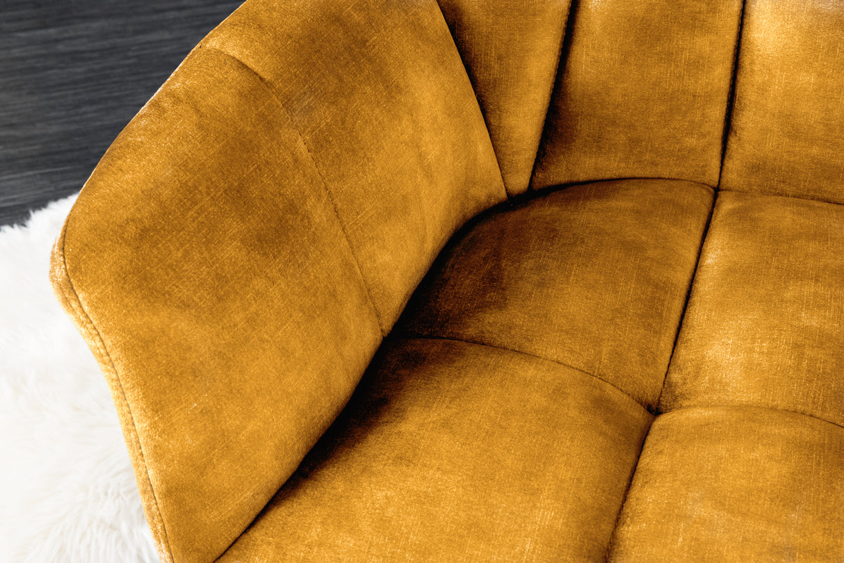 Bench PAPILLON 165cm velvet mustard yellow