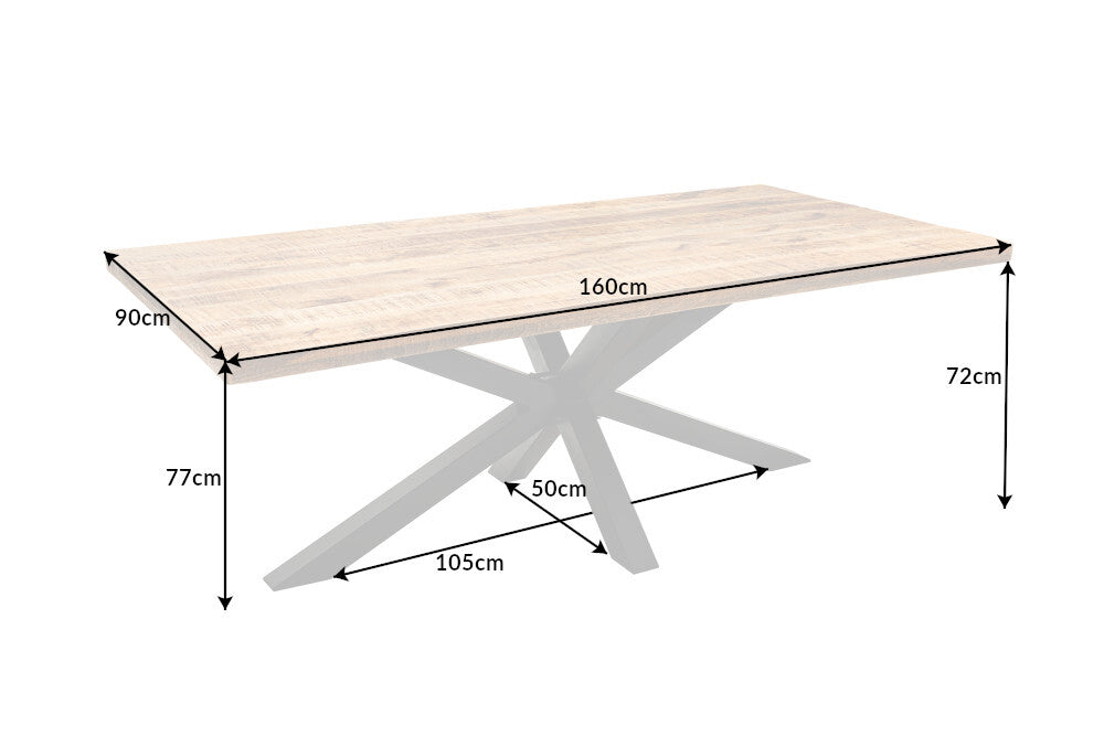 Dining table GALAXIE 160cm massive mango wood