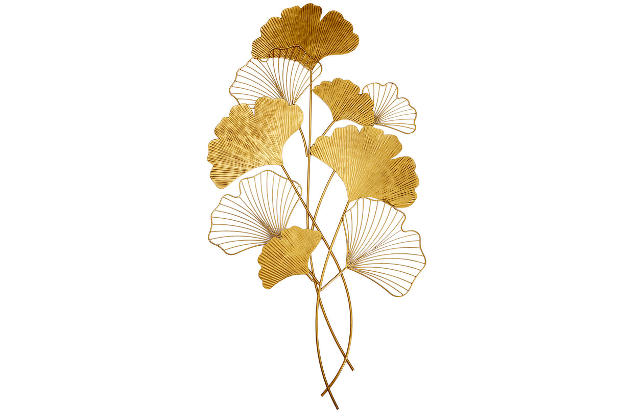 Wanddekoration GINKGO 110cm gold