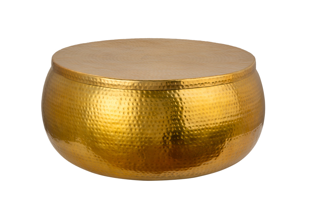 Couchtisch ORGANIC ORIENT 70cm mit Hammerschlageffekt gold