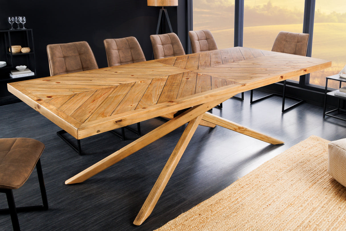 Dining table WOOD SCULPTURE 200cm recycled pinewood natural