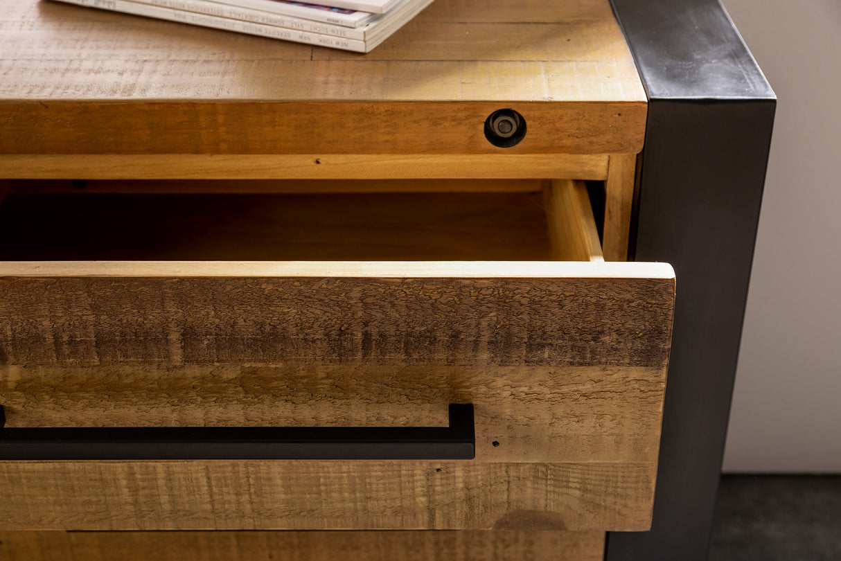 Sideboard THOR 195cm pine wood vintage brown