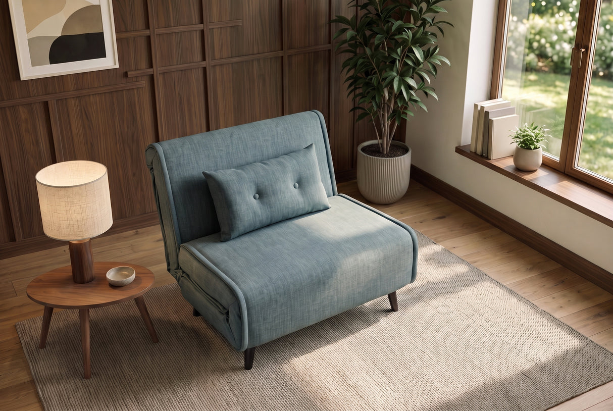 Sleeping chair SMART MULTIFUNCTION 100cm velvet petrol