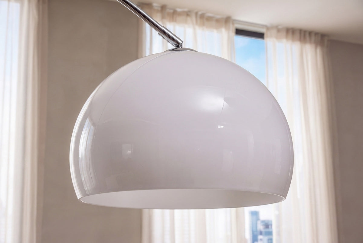 Floor lamp BIG BOW 175-205cm white w/ marble base