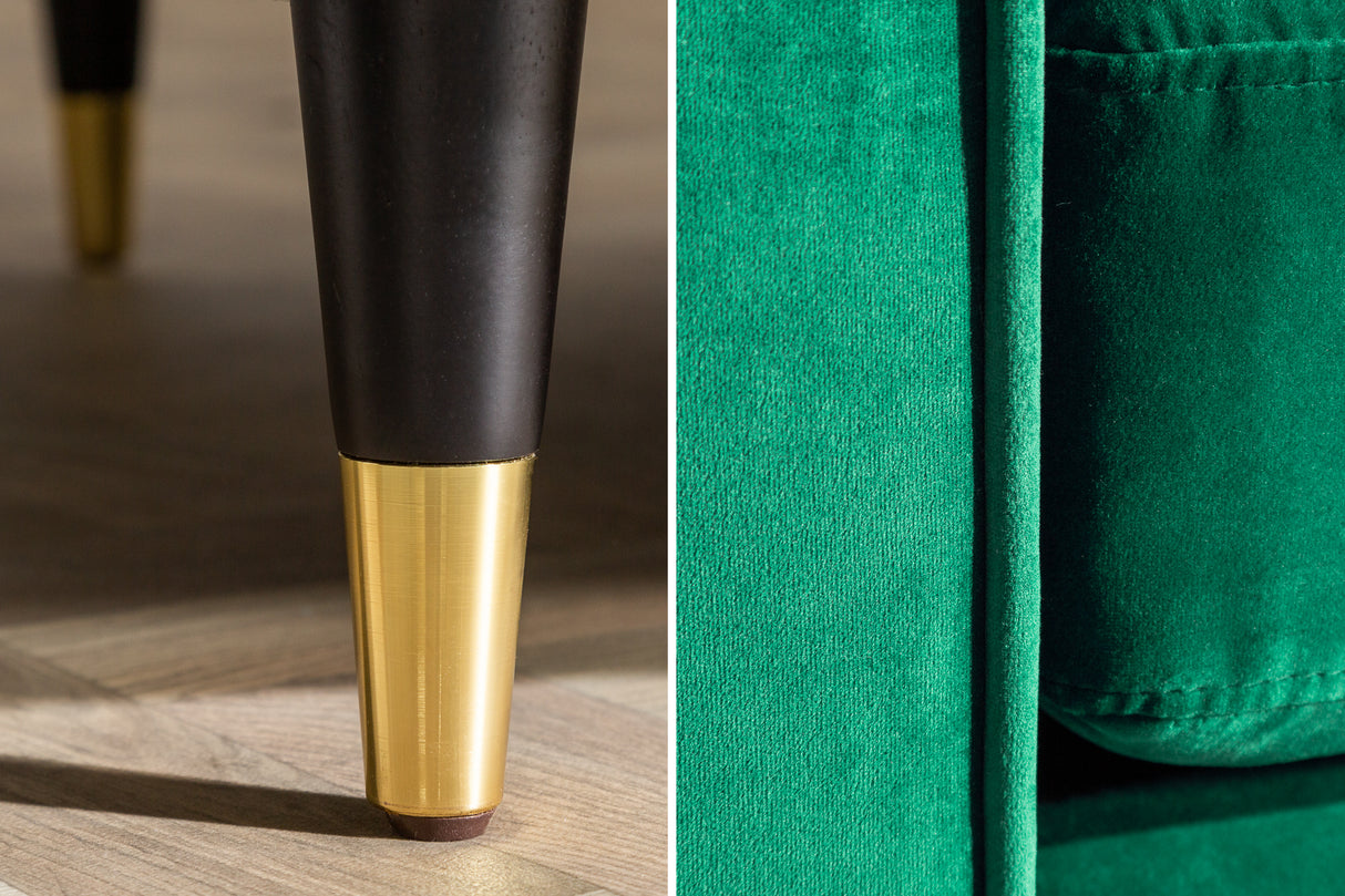 Sofa COZY VELVET 220cm 3-seater velvet emerald green