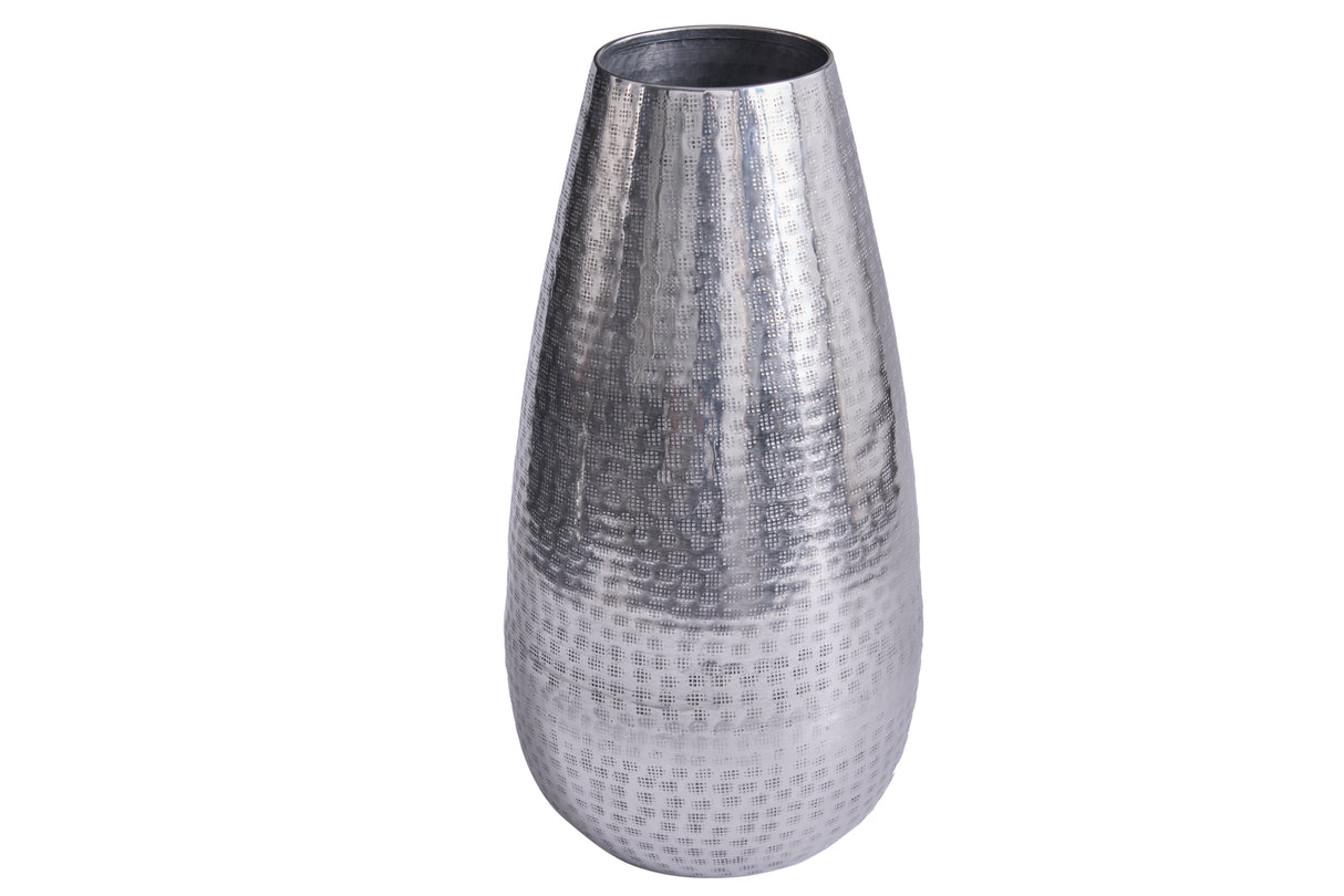 Vase ORIENT 50cm with hammer stroke effect silver
