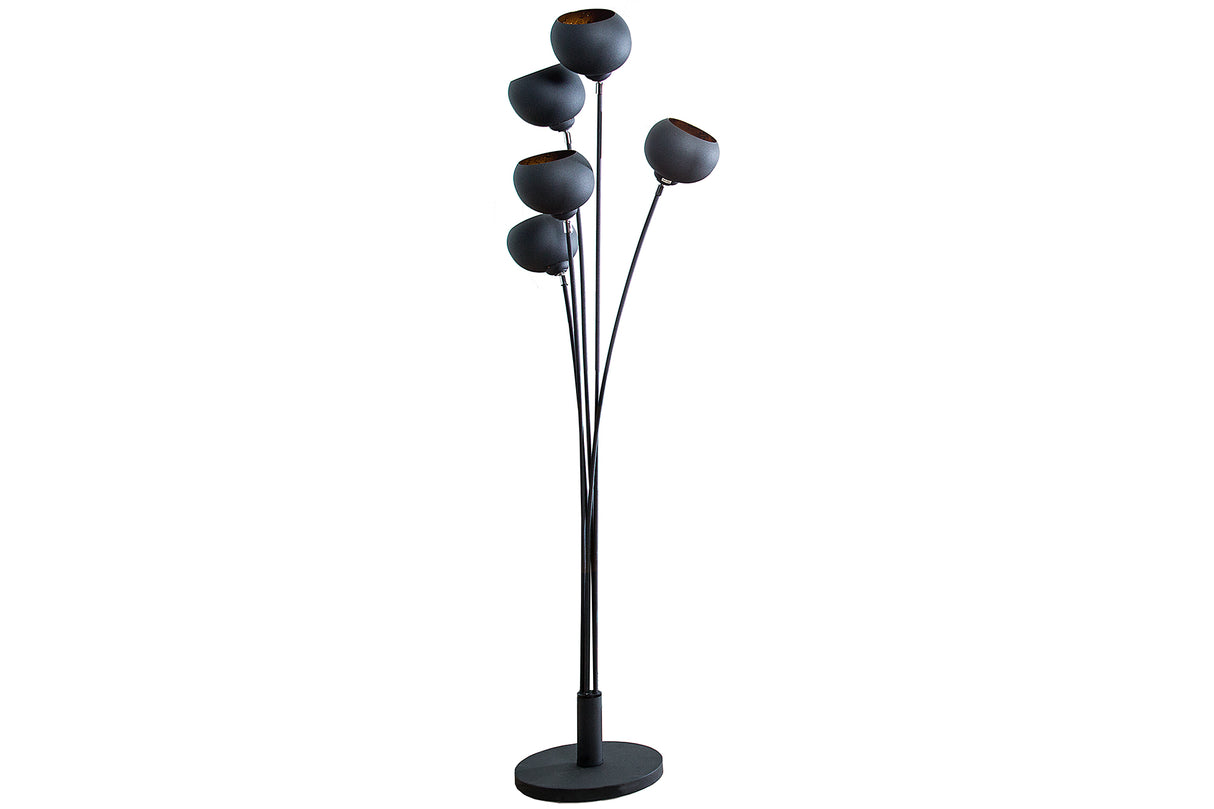 Stehleuchte MAGMA 170cm 5 Schirme schwarz gold