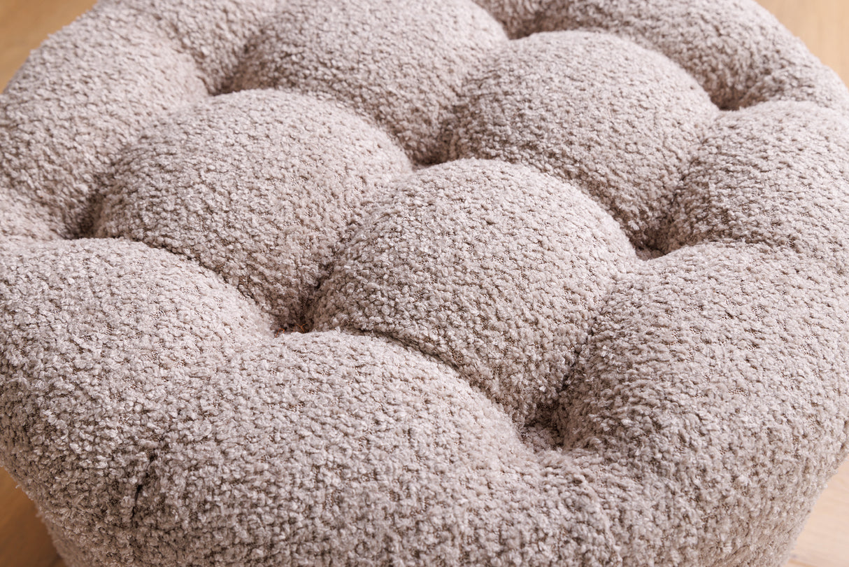 Hocker MODERN BAROCK STORAGE 50cm Bouclé Champagner