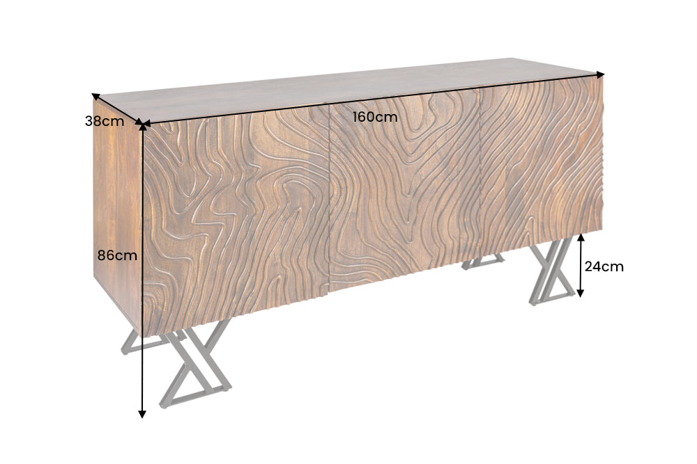 Sideboard FLUID 160cm 3D mangobraun