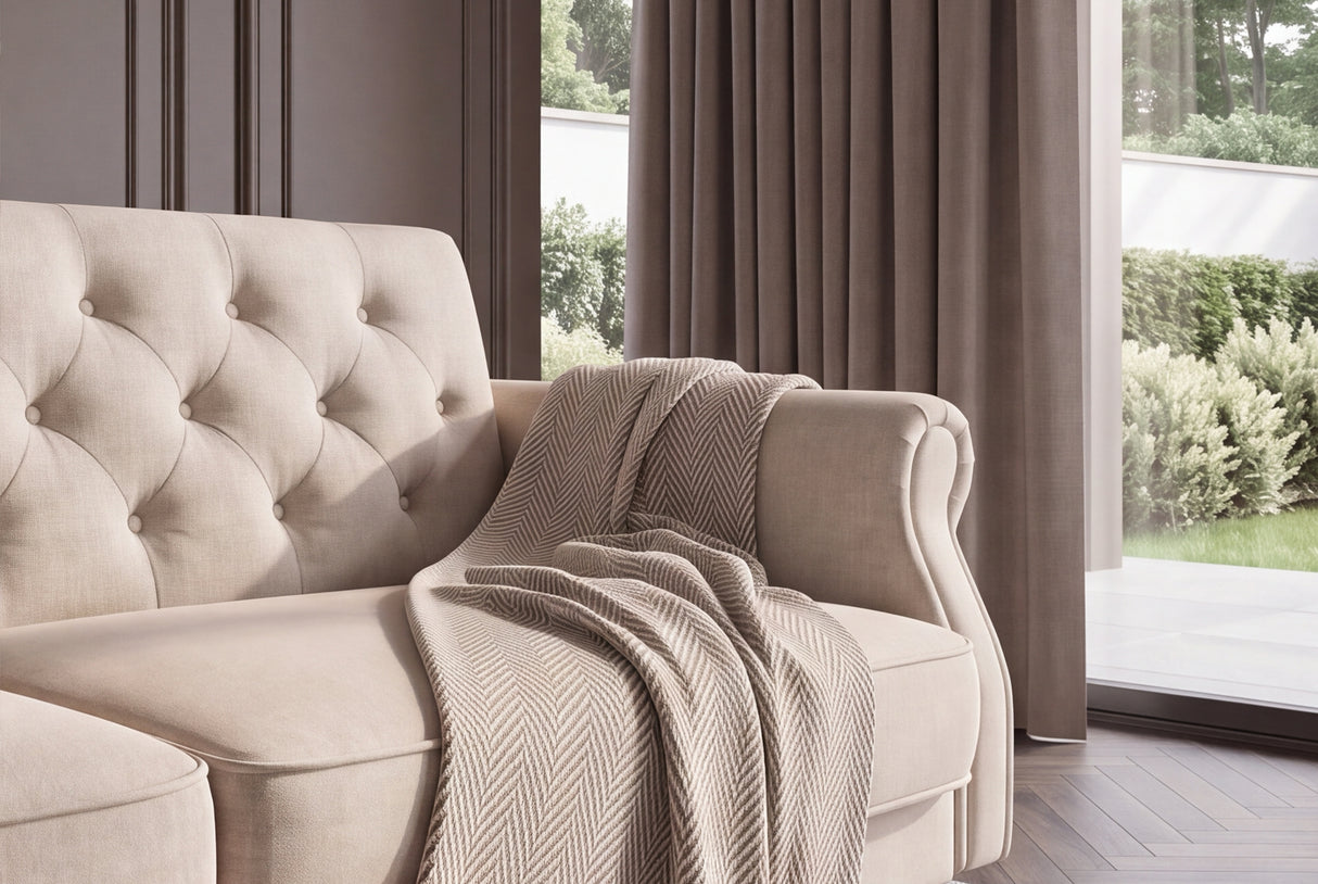 Schlafsofa MAISON BELLE AFFAIRE 220cm Samt Vogue Champagner Beige