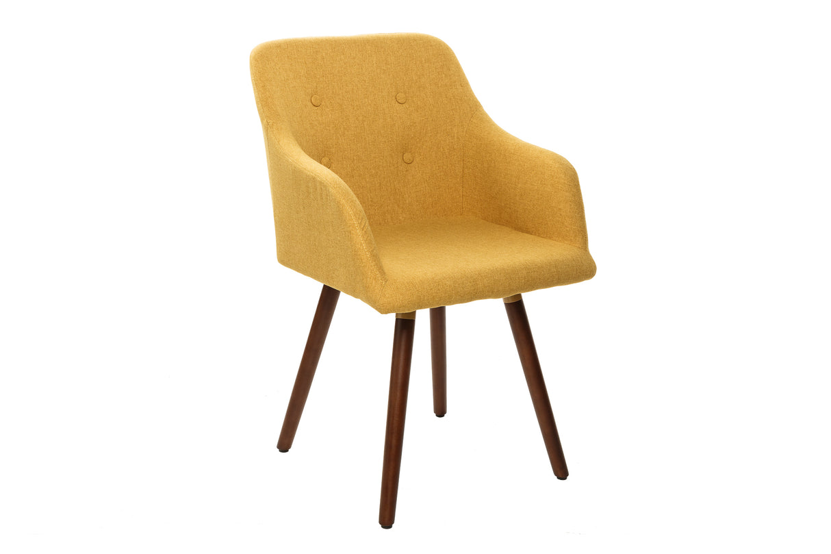 Chair SCANDINAVIA MASTERPIECE textured fabric mustard yellow