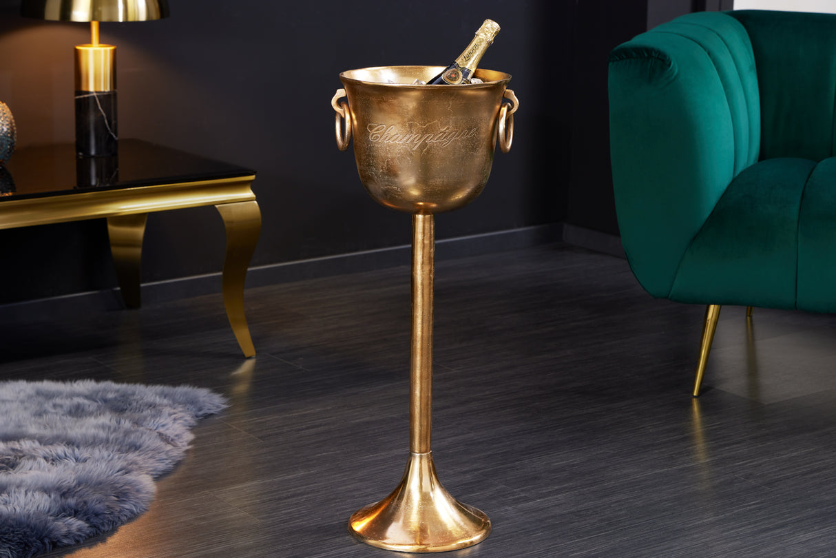 Sektkühler CHAMPAGNE 80cm antik gold