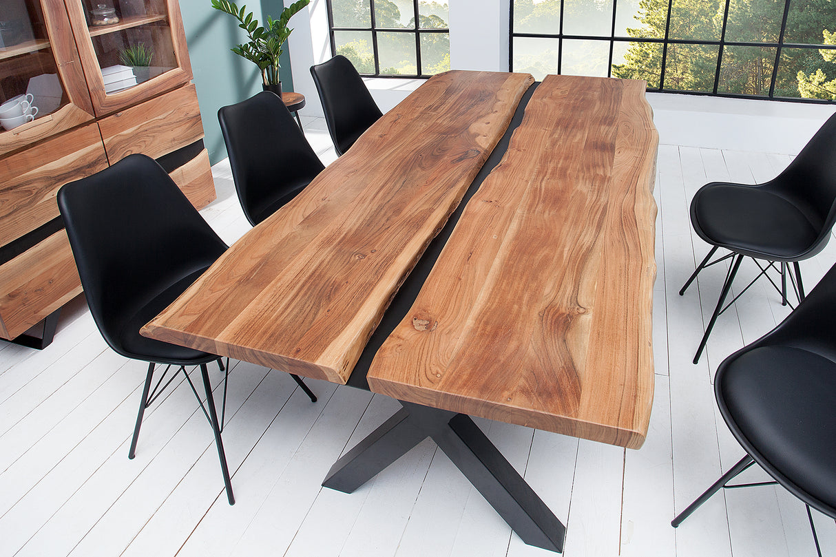 Dining table AMAZONAS 200cm X-legs acacia wood