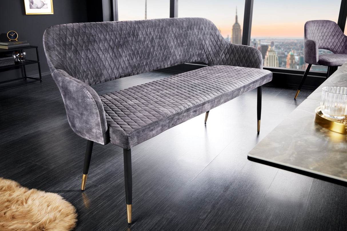 Bank PARIS 160cm samtgrau