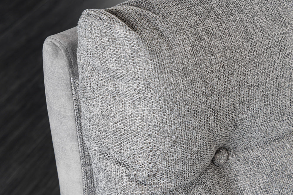 Bench BIG GEORGE 160cm flat woven fabric spring core velvet grey