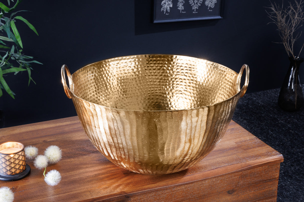 Decoration bowl ORIENT 40cm with hammer stroke effect gold