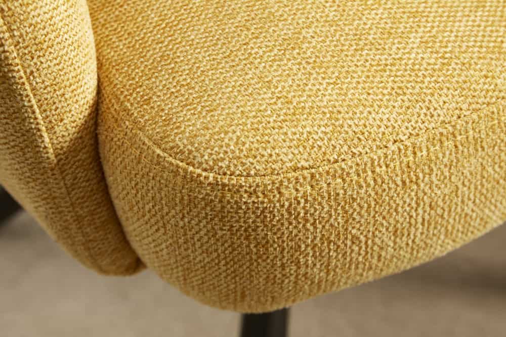 Swivel chair BIG GEORGE 360° with armrests textured fabric mustard yellow