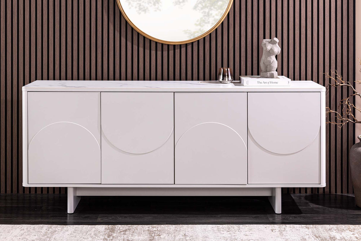 Sideboard SAVOY 180cm 3D w/ white marble ceramic top