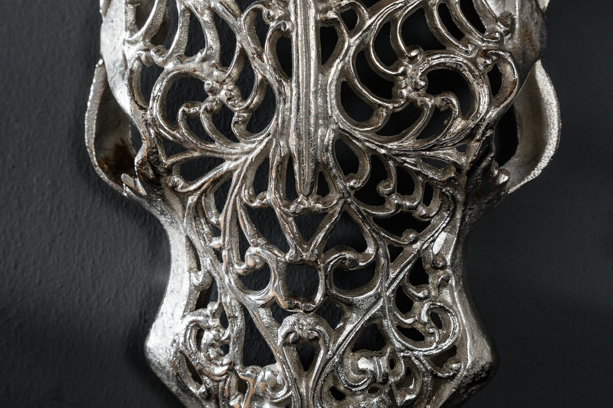 Wanddeko Totenkopf EXOTIC BULL 57cm silber Mangoholz Hörner
