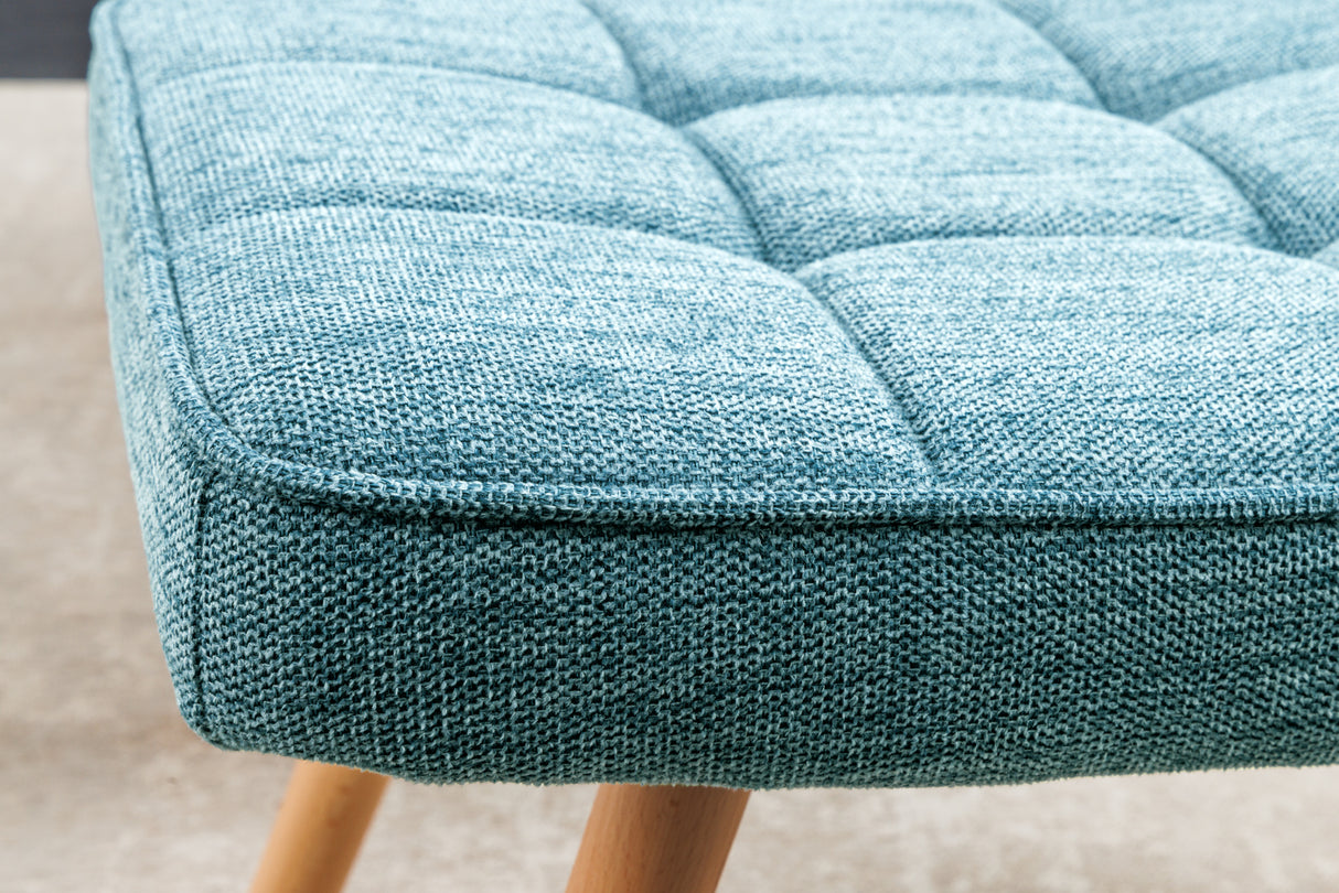 Stool SCANDINAVIA 40cm textured fabric blue