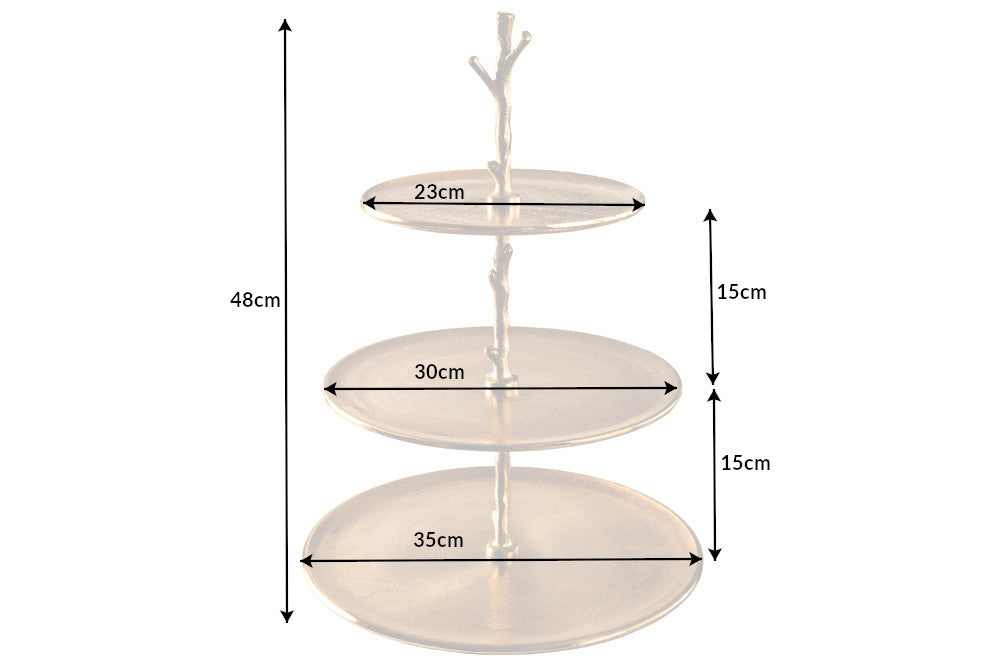 Etagere ABSTRACT 50cm 3 trays gold