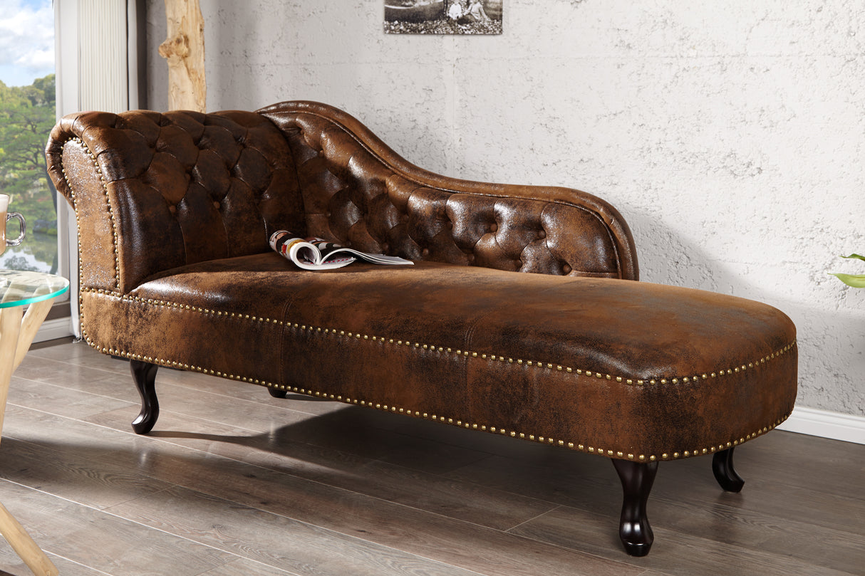 Recamiere CHESTERFIELD antique look brown