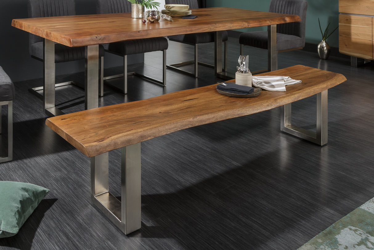 Bench MAMMUT 200cm U-legs 35mm massive acacia wood