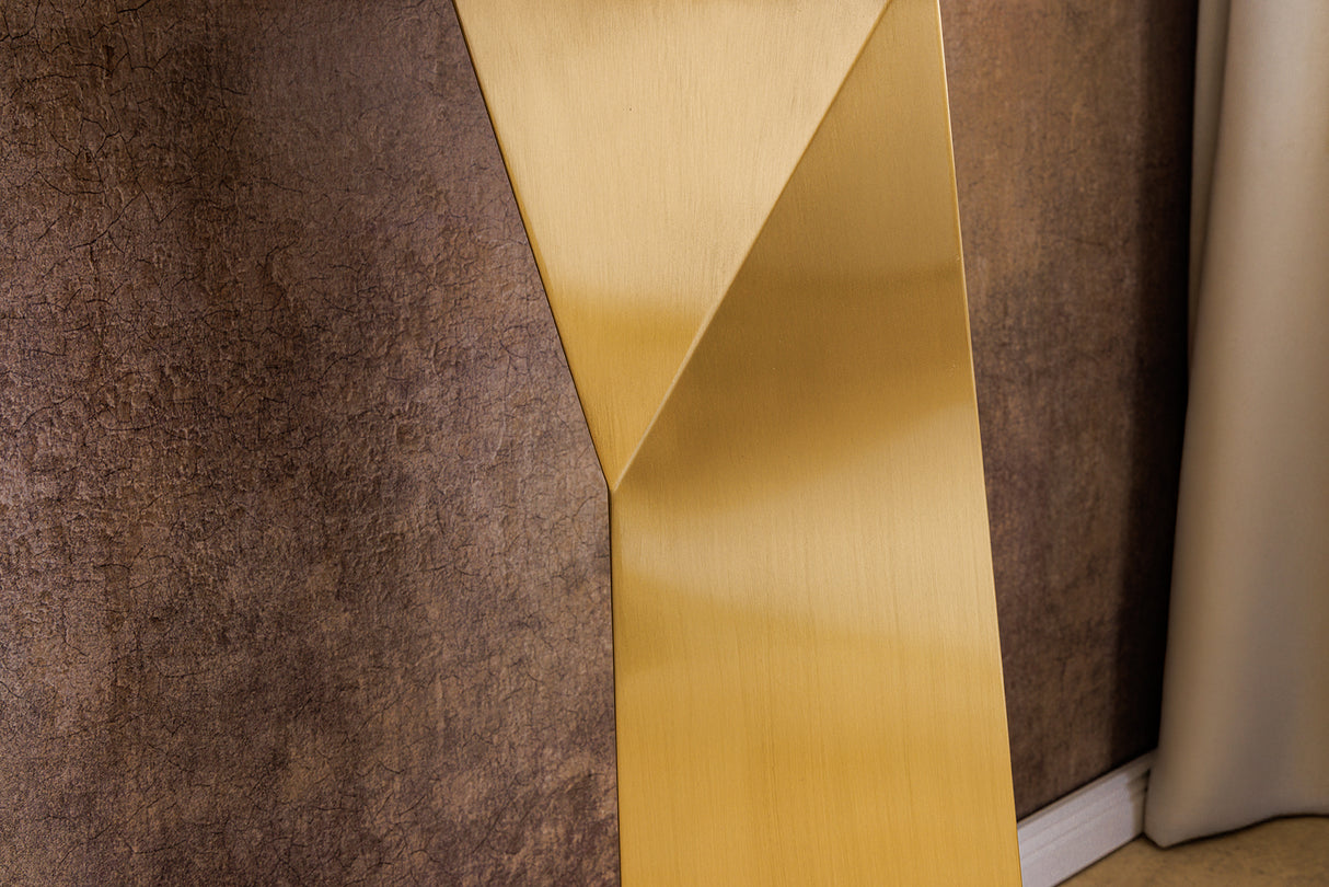 Console EXTRAVAGANCIA 140cm w/ champagne golden legs white marble top