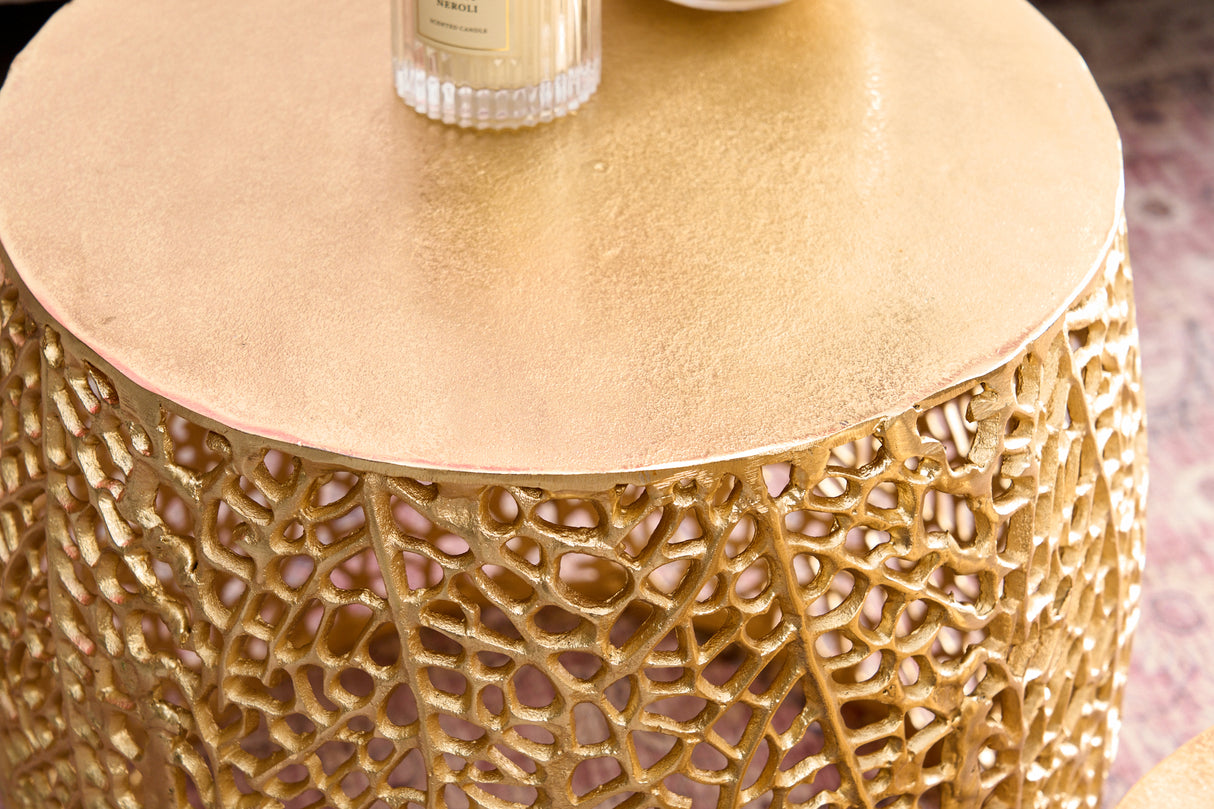 Coffee table LEAF 40cm set of 2 gold