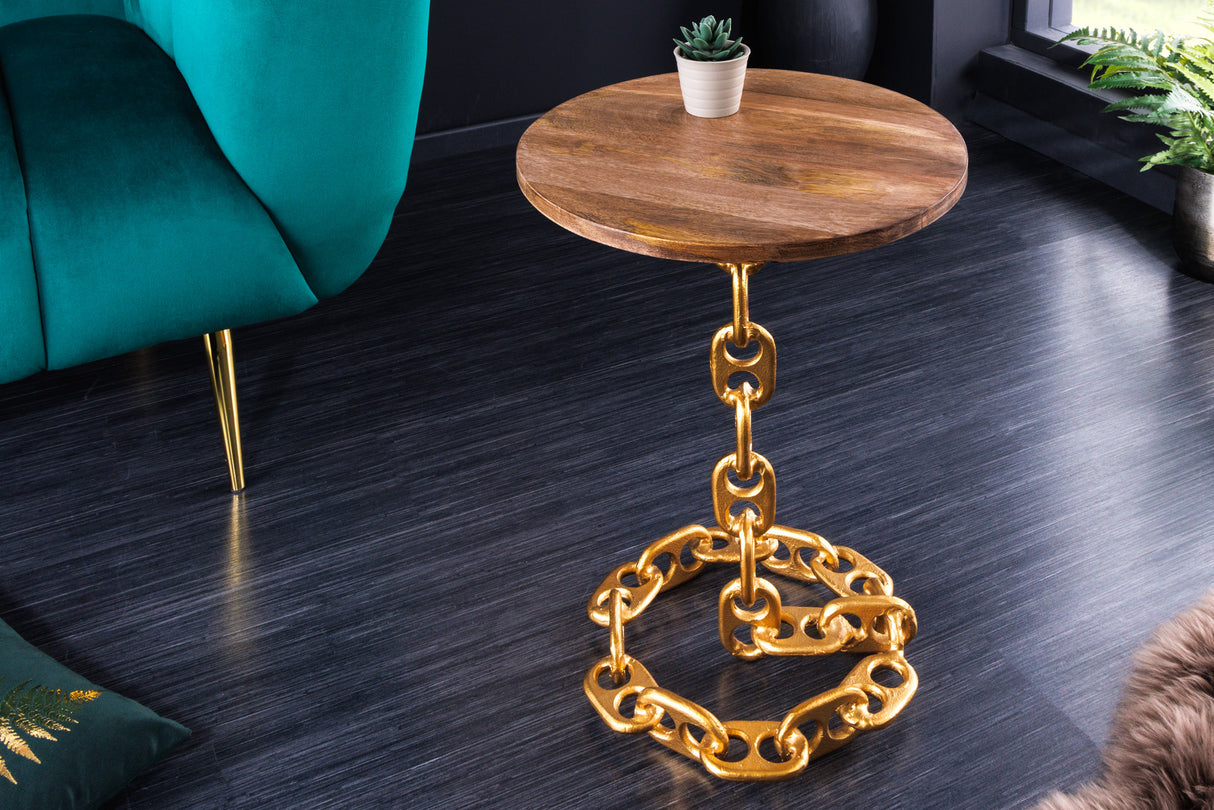 Beistelltisch CHAIN 55cm mit Mangoholzplatte
