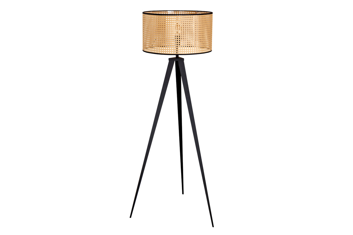 Stehleuchte WIENER GEFLECHT 140cm schwarze Beine