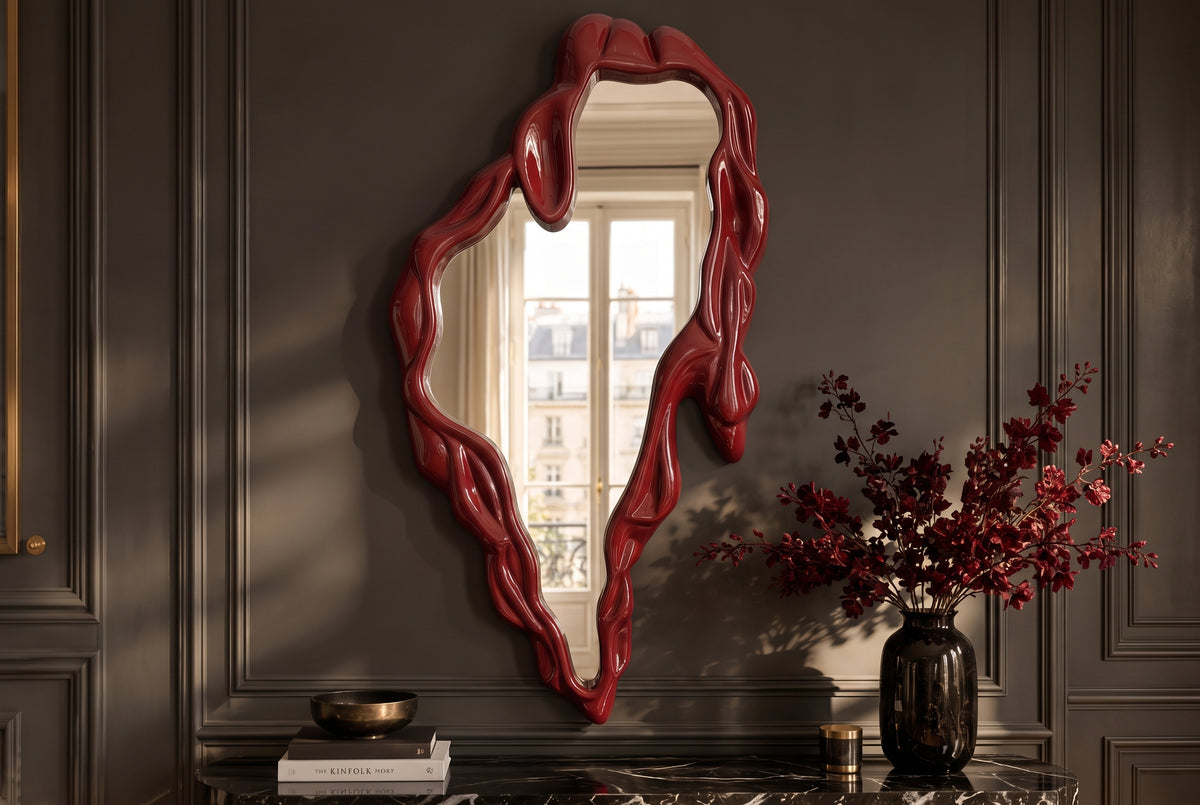 Wall mirror FLUIDUM 150cm red