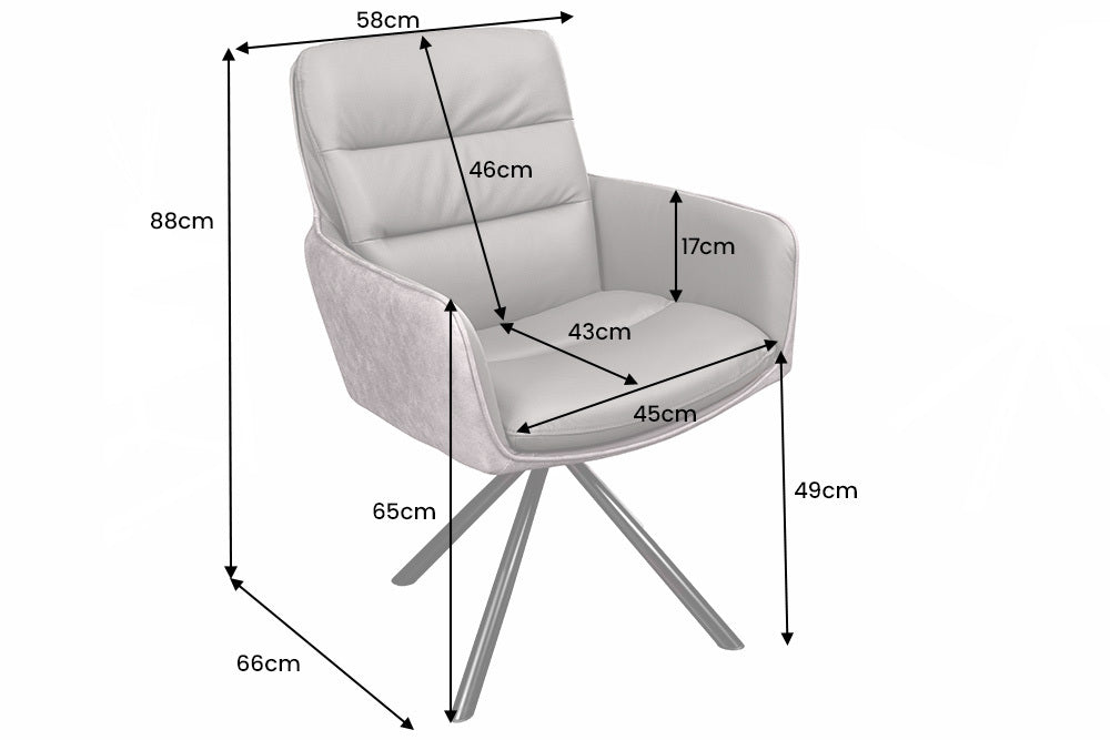 Drehstuhl BIG GEORGE 360° mit Armlehnen Echtleder und Mikrofaser cognac