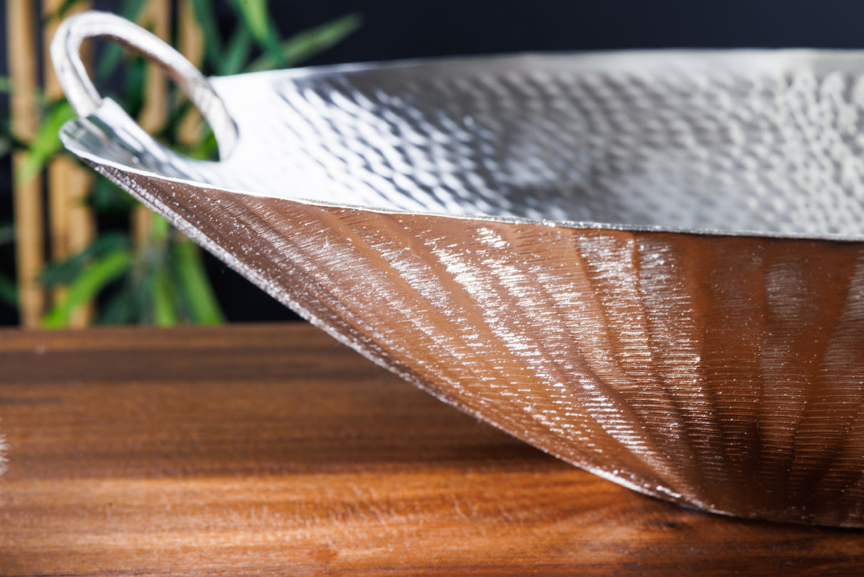 Decoration bowl ORIENT 55cm with hammer stroke effect silver