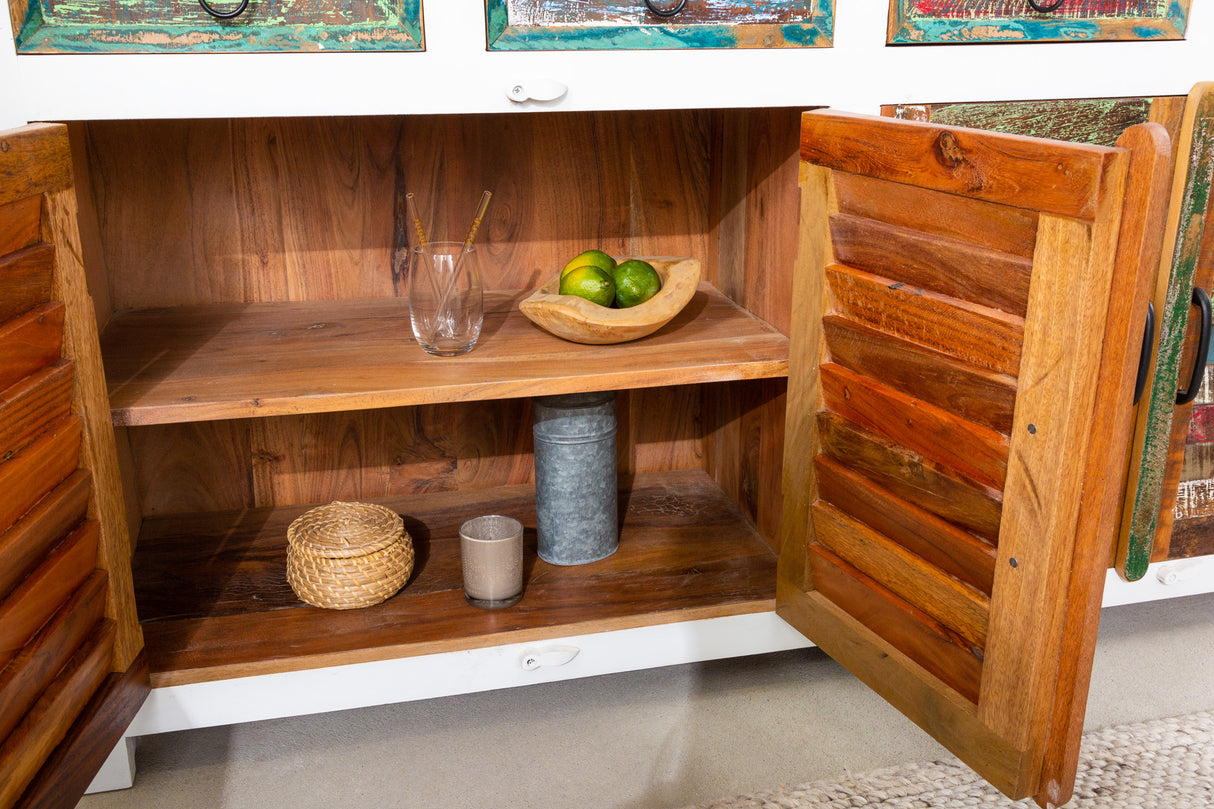 Sideboard JAKARTA 160cm white wash mango and recycled wood