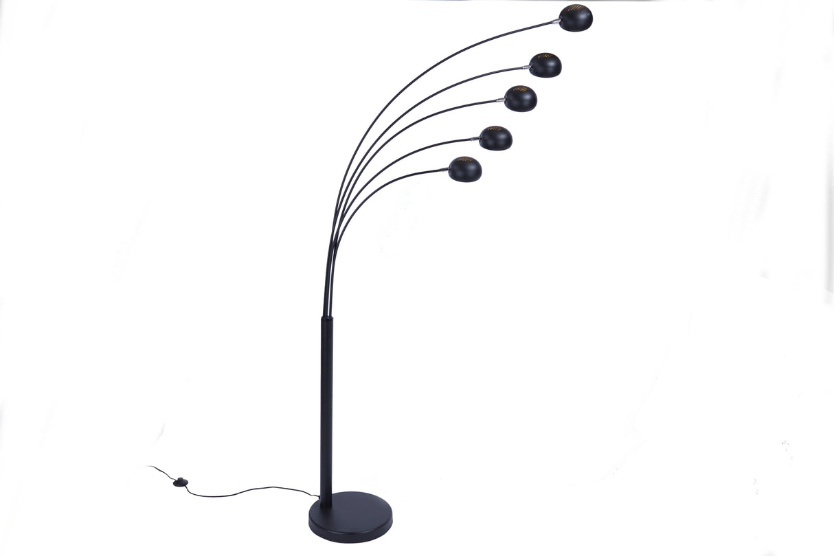 Floor lamp FIVE LIGHTS 210cm black gold w/ marble base