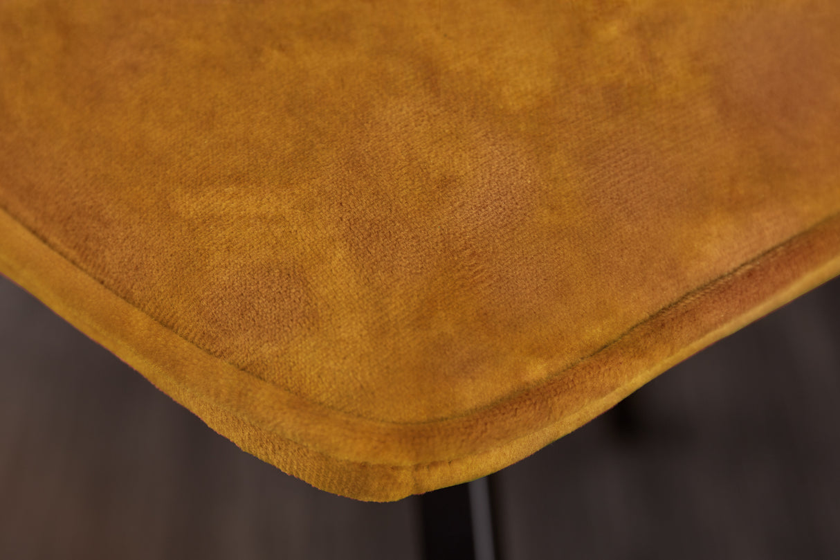 Chair AMSTERDAM retro style velvet mustard yellow