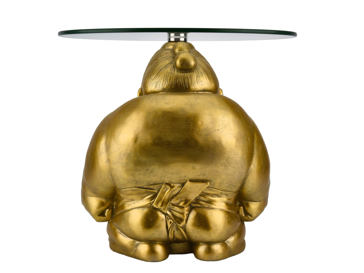 Coffee table SUMO 55cm round glass gold