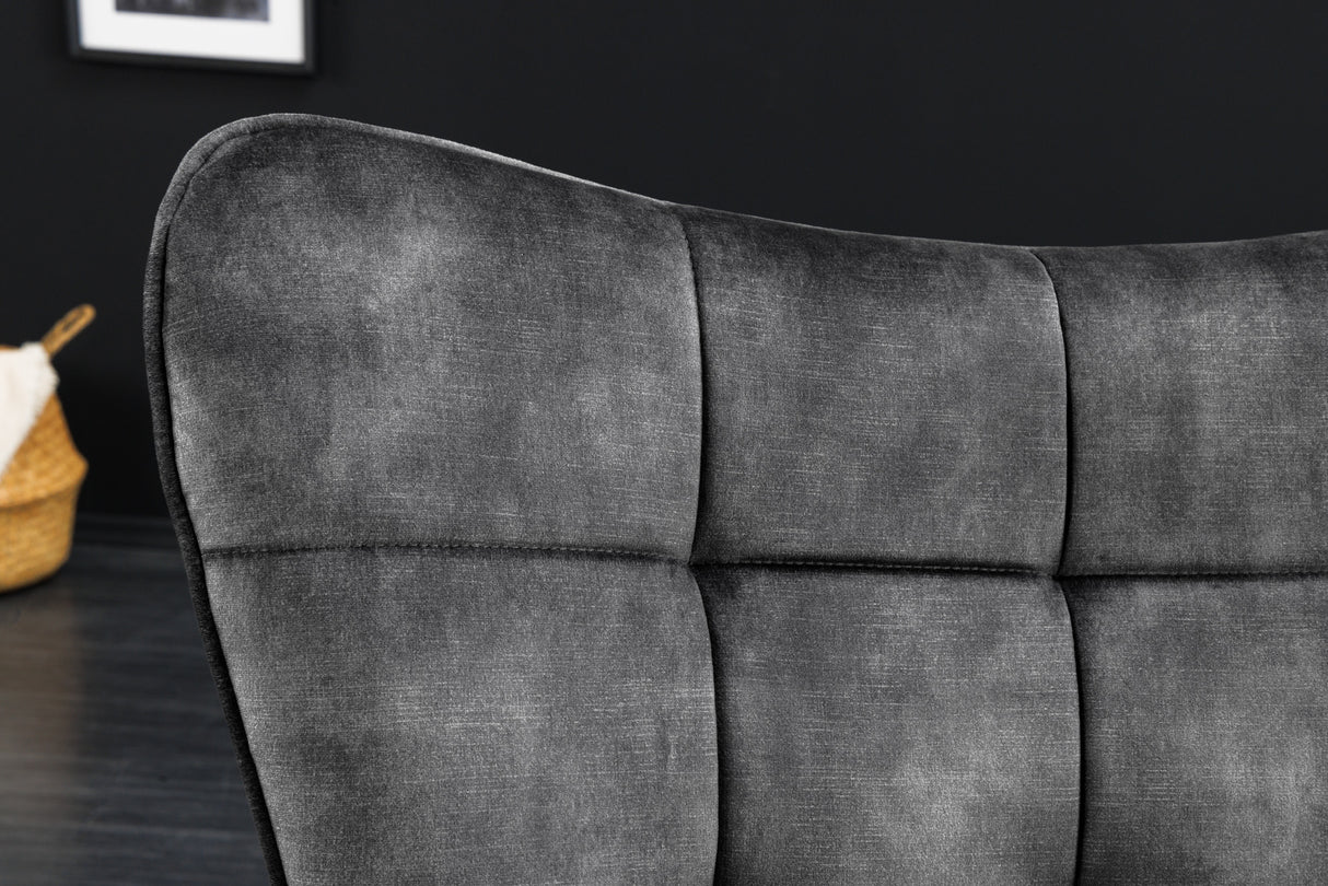 Armchair SCANDINAVIA with armrests velvet grey