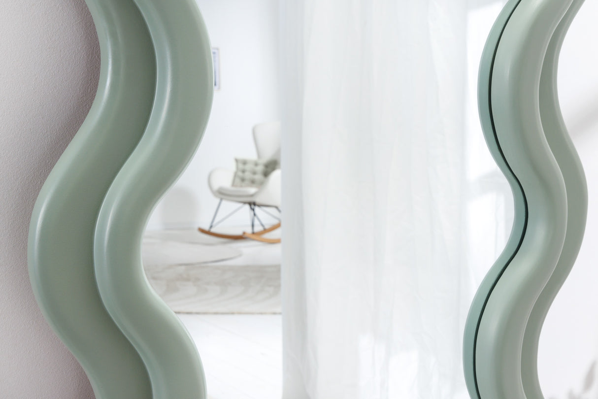 Wall mirror CURVY 160cm sage green