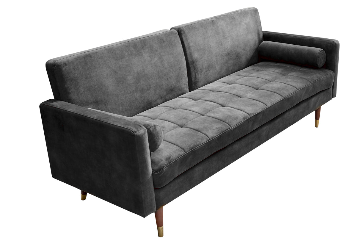 Schlafsofa COUTURE 200cm Microvelours grau