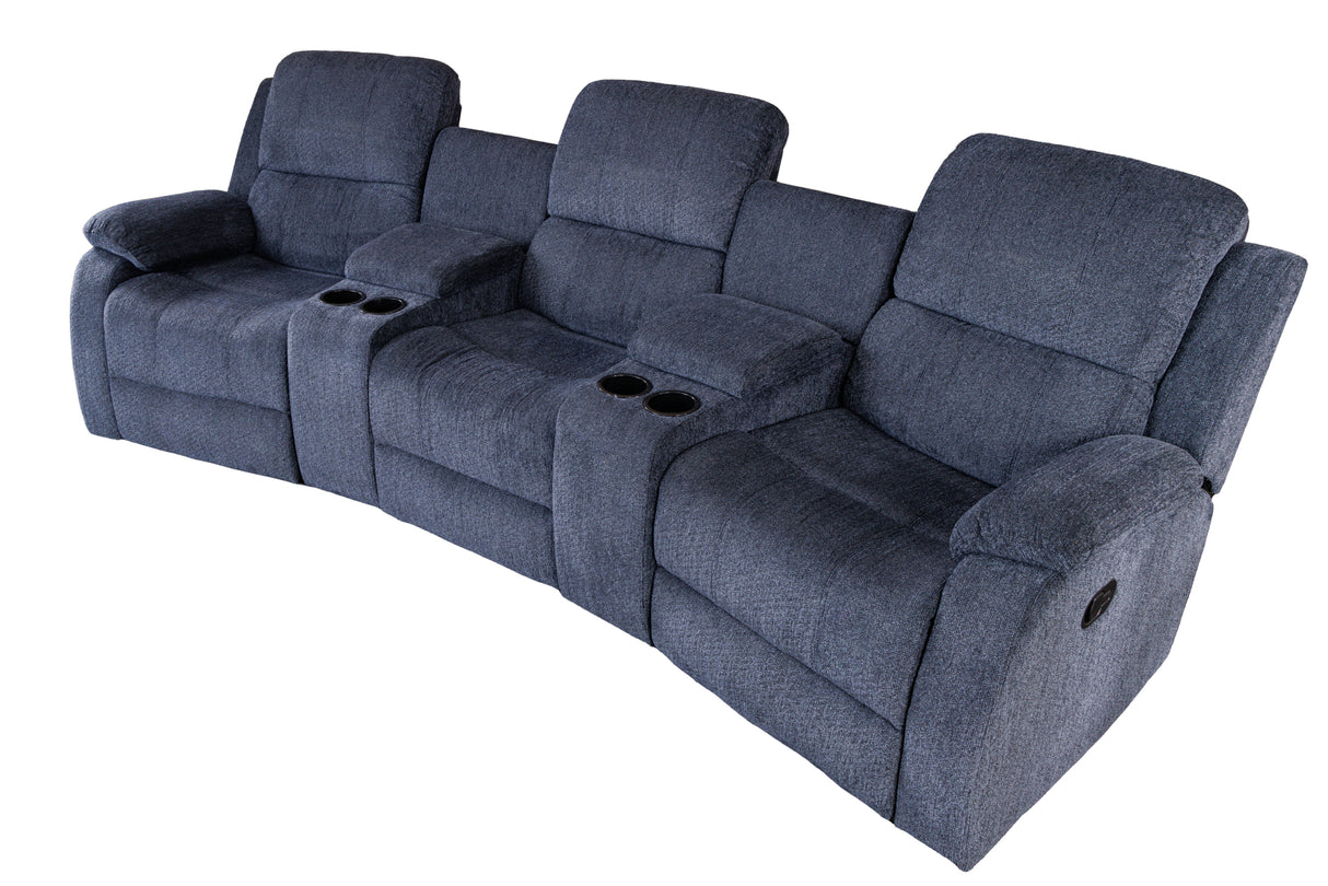 Cinema armchair HOLLYWOD 3-seater textured fabric grey