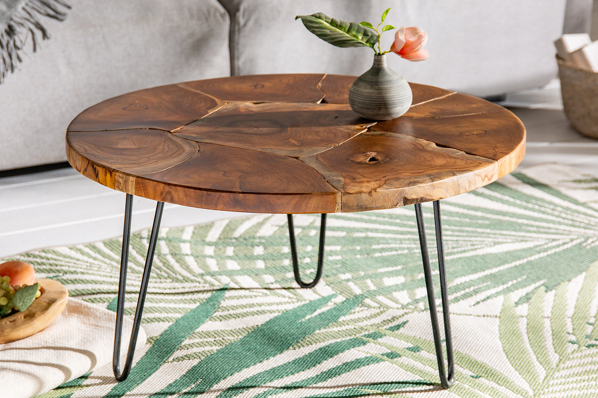 Couchtisch MOSAIC Ø 70cm rund Teakholz