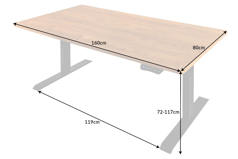 Büroschreibtisch OAK DESK 160cm höhenverstellbar
