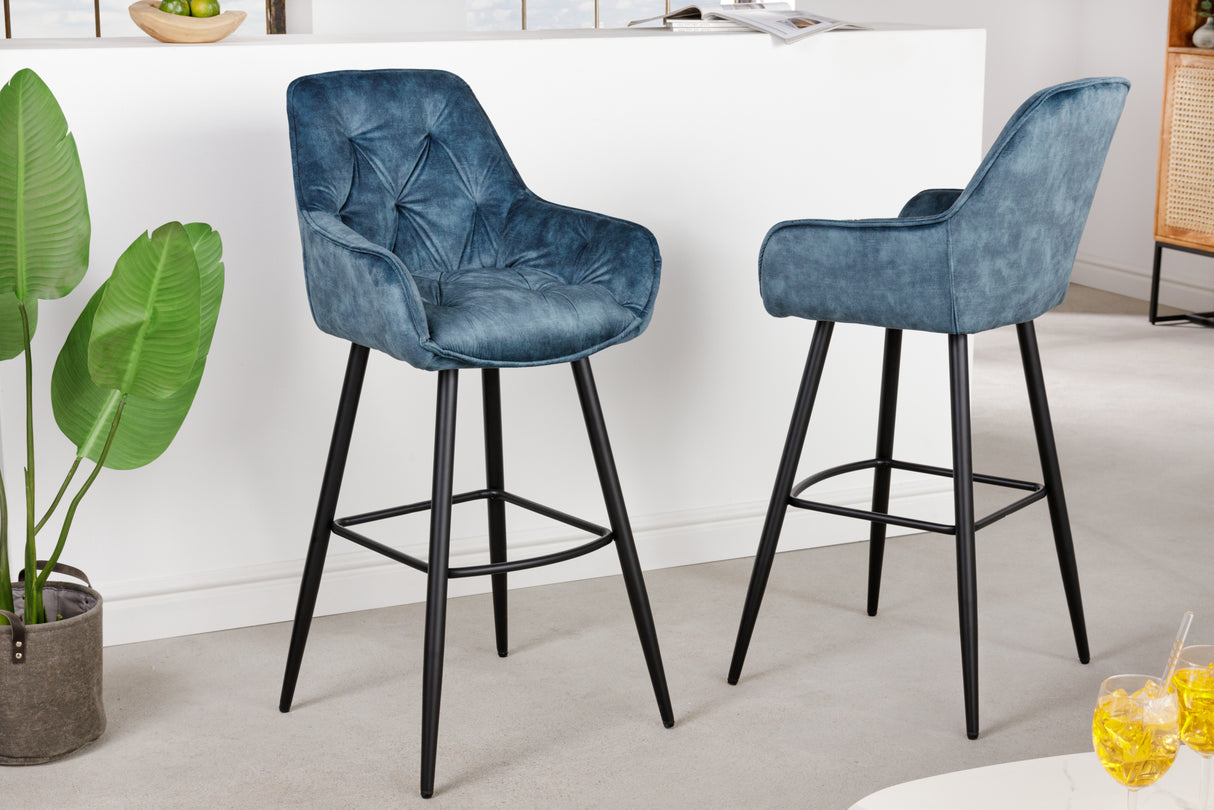 Bar stool MILANO 75cm velvet teal