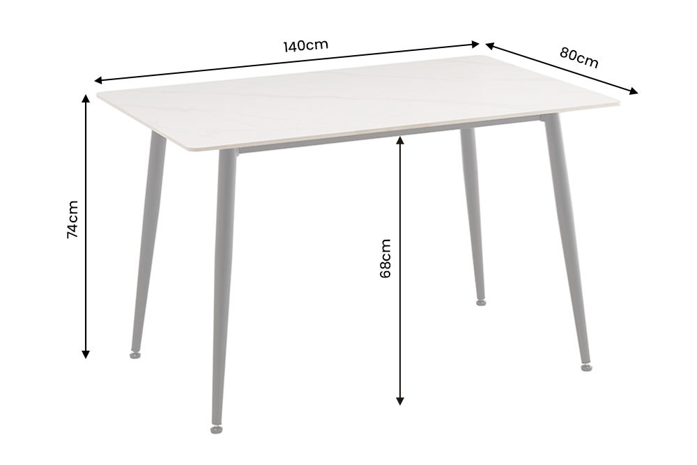 Esstisch MILANO 140cm Keramik weiß