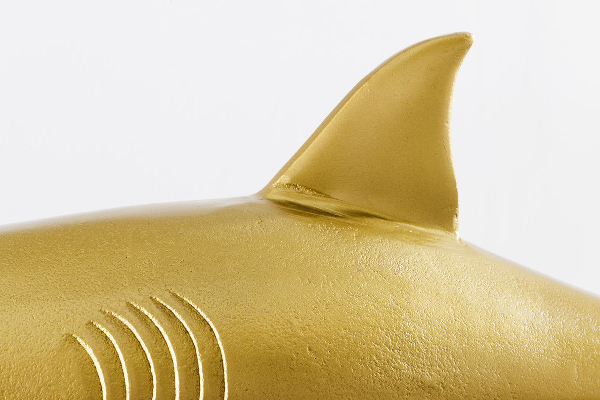 Deko Skulptur HAI 70cm gold