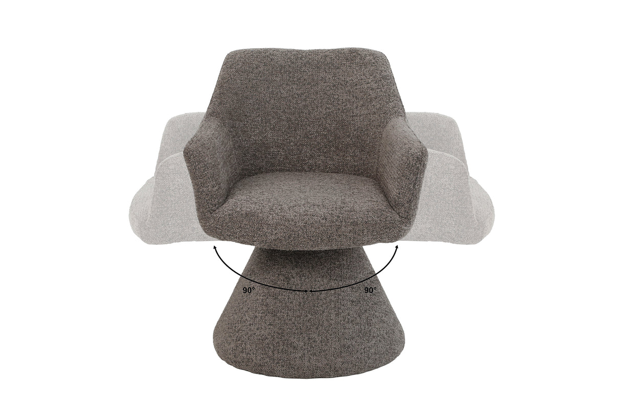 Swivel chair AMBIENTO 180° auto-return w/ armrests brown